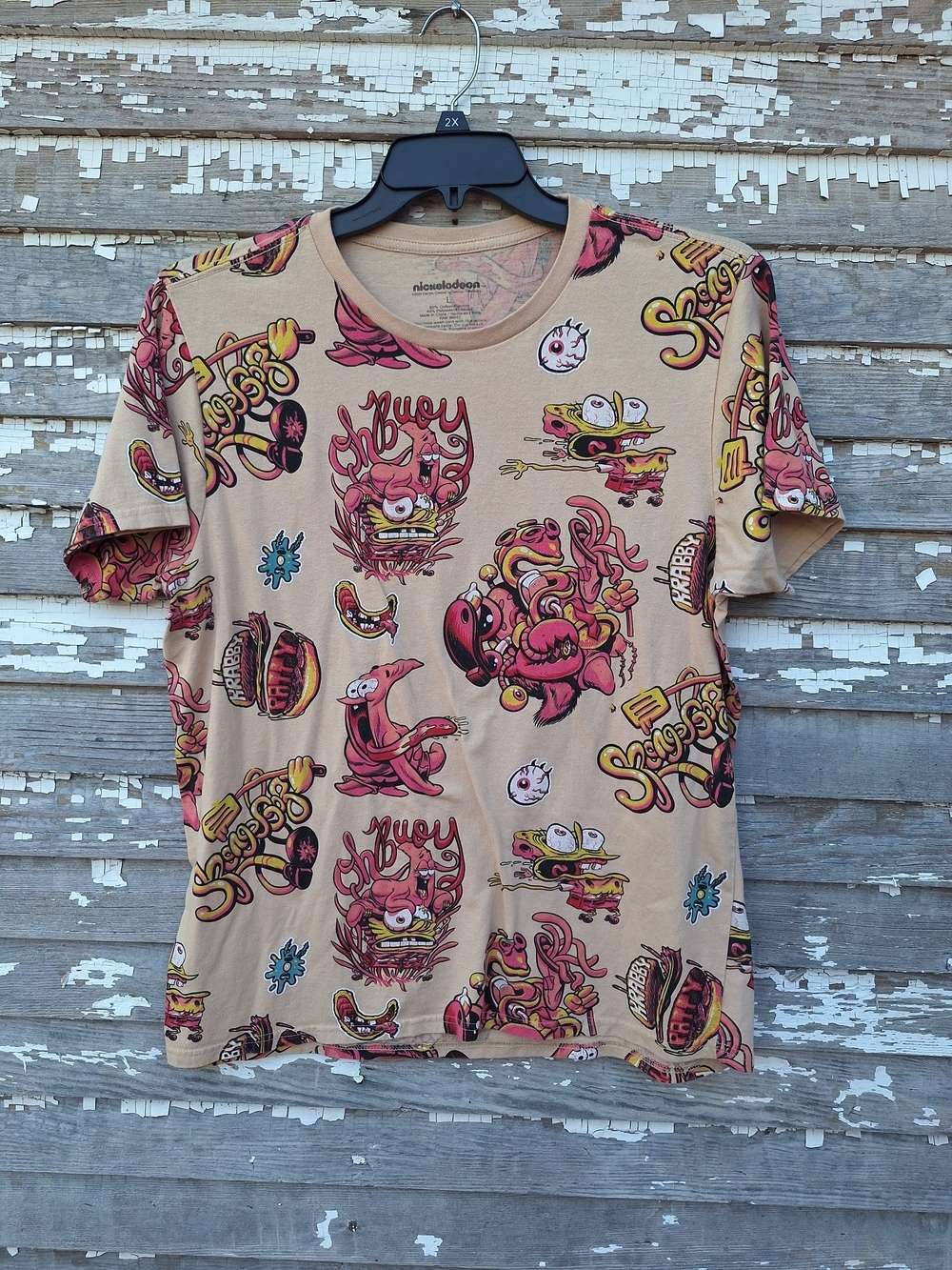 Nickelodeon Slime Cartoon Graphic Tee - Spongebob Size Large